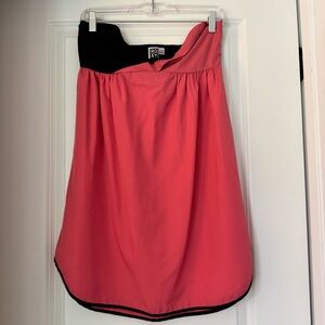 Roxy Coral and Black strapless dress